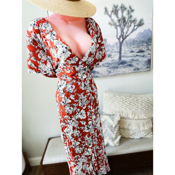 Roolee Joy in the journey Autumn blooming floral flutter slv maxi dress XXL - Picture 1 of 4